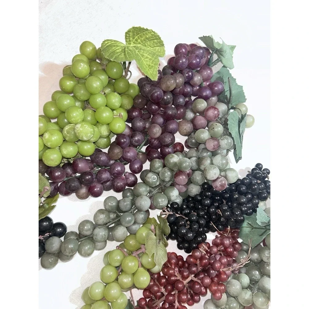 LOT OF Vintage Grape Clusters Rubber Mid Century‎ Fake Fruit Decor 5 Colors